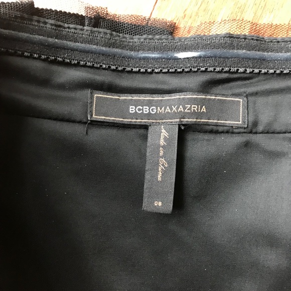 BCBG Black Strapless Beaded Bubble Hem Dress Sz 8 - Picture 3 of 7